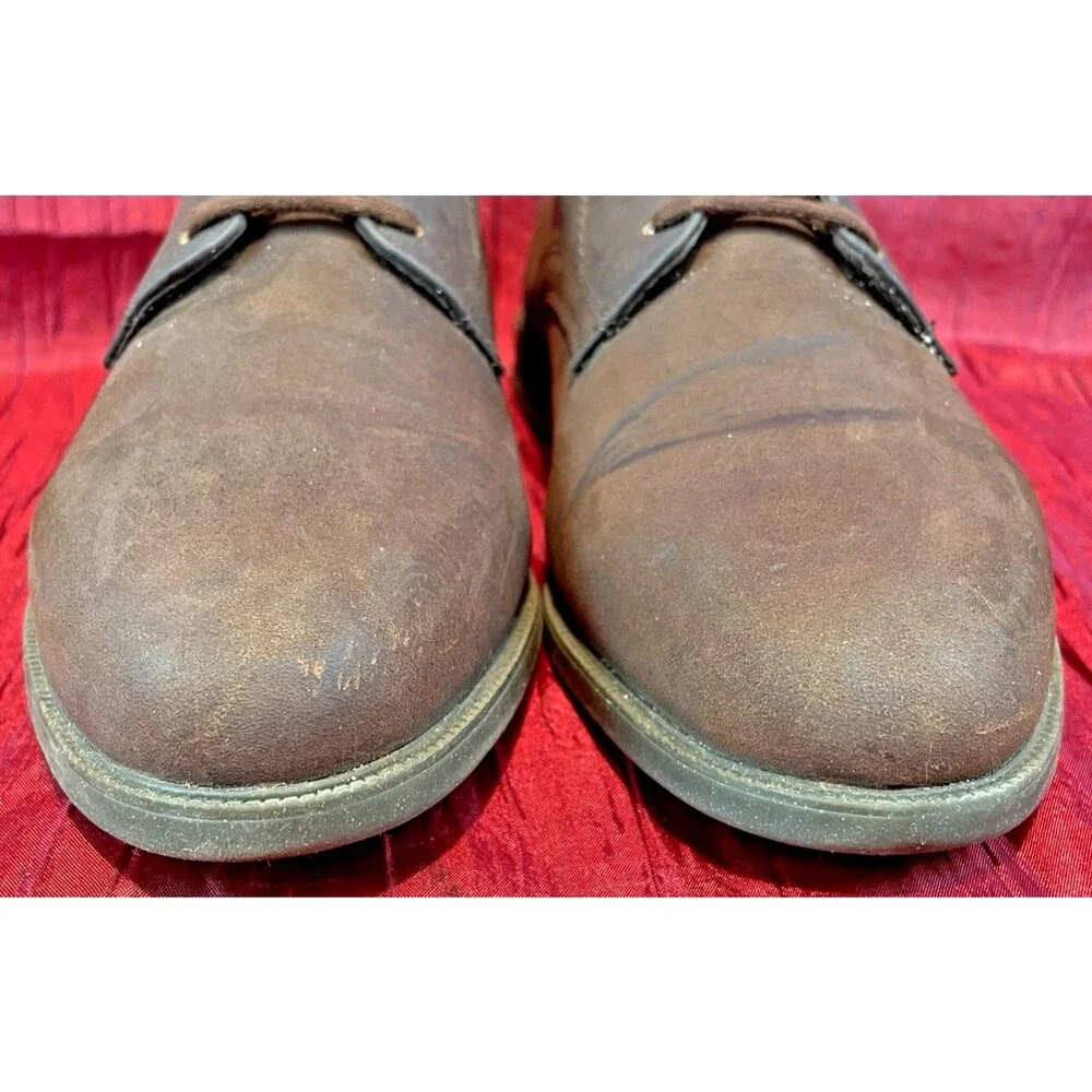 Mens G.H. Bass Gunslinger Dark Brown Suede Preppy Lace Up Oxfords sz 8